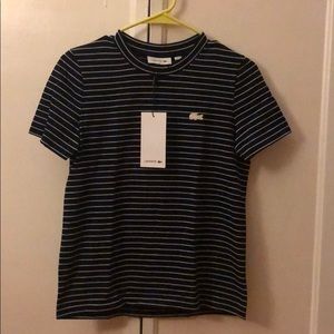 Lacoste Navy Striped Tee